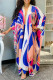 Blue Fashion Casual Print Cardigan Outerwear