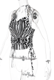 Zebra Sexy Print Patchwork Halter Tops