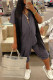 Dark Gray Fashion Casual Solid Basic V Neck Regular Jumpsuits