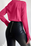 Green Sexy Elegant Solid Patchwork V Neck Regular Bodysuits
