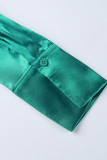 Green Sexy Elegant Solid Patchwork V Neck Regular Bodysuits