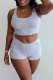 Light Gray Fashion Casual Solid Basic U Neck Sleeveless Two Pieces