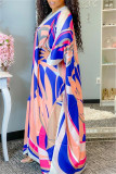 Blue Fashion Casual Print Cardigan Outerwear