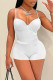 White Sexy Casual Solid Backless Spaghetti Strap Sleeveless Two Pieces