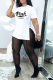 White Casual Print Slit O Neck Short Sleeve Two Pieces