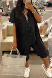 Orange Fashion Casual Solid Basic V Neck Regular Jumpsuits