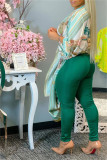 Blue Fashion Casual Print Cardigan Outerwear