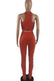 Pink Casual Sportswear Print Patchwork Fold O Neck Sleeveless Two Pieces