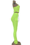 Pink Casual Sportswear Print Patchwork Fold O Neck Sleeveless Two Pieces