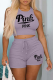 Purple Casual Print Patchwork O Neck Sleeveless Two Pieces