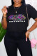 Black Fashion Casual Print Basic O Neck T-Shirts
