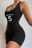 Apricot Sexy Casual Print Backless U Neck Sleeveless Dress