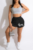 Colour Fashion Casual Print Basic Regular High Waist Shorts