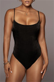 Purple Sexy Casual Solid Backless Spaghetti Strap Skinny Romper