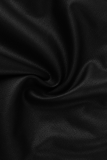 Black Sexy Solid Patchwork Swimwears