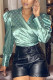 Green Fashion Sexy Solid V Neck Tops