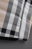 Brown Fashion Casual Print Patchwork O Neck Long Sleeve Two Pieces