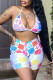 White Fashion Sexy Print Patchwork Swimwears