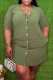 Light Green Fashion Casual Solid Basic O Neck Long Sleeve Plus Size Dresses