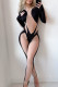 Black Sexy Solid Patchwork Half A Turtleneck Regular Jumpsuits