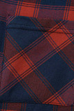 Multi-color Plaid Print Patchwork Turndown Collar Shirt Dress Dresses