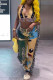 Yellow Sexy Street Print Tassel Patchwork Asymmetrical Sleeveless Two Pieces