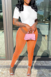 Pink Fashion Sexy Solid See-through Skinny High Waist Pencil Trousers