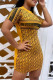 Orange Fashion Casual Letter Patchwork O Neck One Step Skirt Dresses