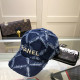 The cowboy blue Fashion Vintage Letter Patchwork Hat