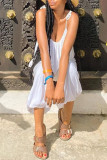 White Sexy Casual Solid Bandage Backless Spaghetti Strap Regular Jumpsuits