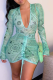 Green Sexy Solid Mesh V Neck Pencil Skirt Dresses