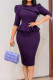 Purple Elegant Solid Patchwork Flounce Beading O Neck One Step Skirt Dresses