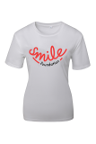 White Fashion Casual Print Patchwork Letter O Neck T-Shirts