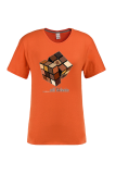 Grey Fashion Street Print Patchwork Letter O Neck T-Shirts