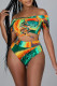 Colour Fashion Sexy Print Hollowed Out Backless Swimwears