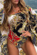 Colour Fashion Sexy Not Positioning Printed Backless Swimwear (Without Coat)