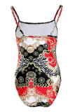 Colour Fashion Sexy Not Positioning Printed Backless Swimwear (Without Coat)