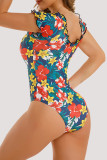 Multicolor Fashion Sexy Print Backless Swimwears