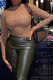 Brown Fashion Sexy Print Letter O Neck Bodysuits