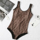 Brown Fashion Sexy Letter Backless Swimwears