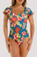 Multicolor Fashion Sexy Print Backless Swimwears