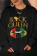 Black Fashion Street Lips Printed Patchwork Letter O Neck Tops