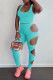 Water Blue Sexy Casual Solid Hollowed Out U Neck Sleeveless Two Pieces