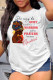 White Red Fashion Casual Print Basic O Neck T-Shirts