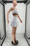 Pink Sportswear Solid Patchwork U Neck Sleeveless Two Pieces