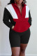 Black Fashion Casual Solid Patchwork Zipper Collar Long Sleeve Two Pieces