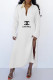 White Fashion Casual Print Letter Turndown Collar Straight Dresses