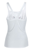 White Red Sexy Casual Print Vests O Neck Tops
