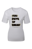 White Fashion Casual Print Patchwork Letter O Neck T-Shirts
