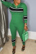 Green Fashion Casual Patchwork Basic O Neck Long Sleeve Two Pieces